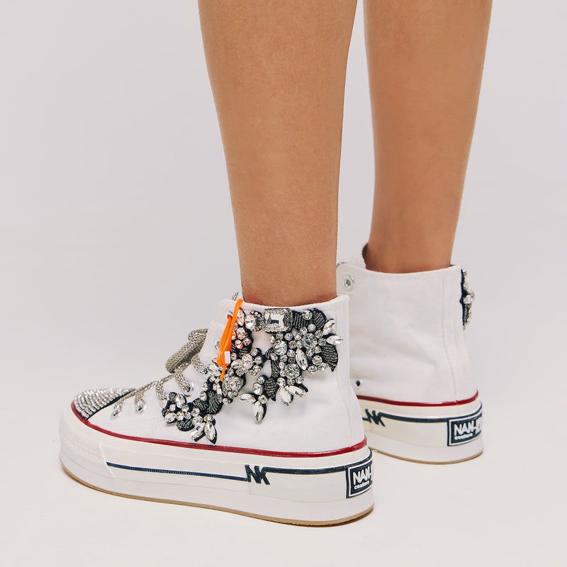 Nan-ku DSA-04 Sneakers Δίπατα με Κρύσταλλα - Άσπρο