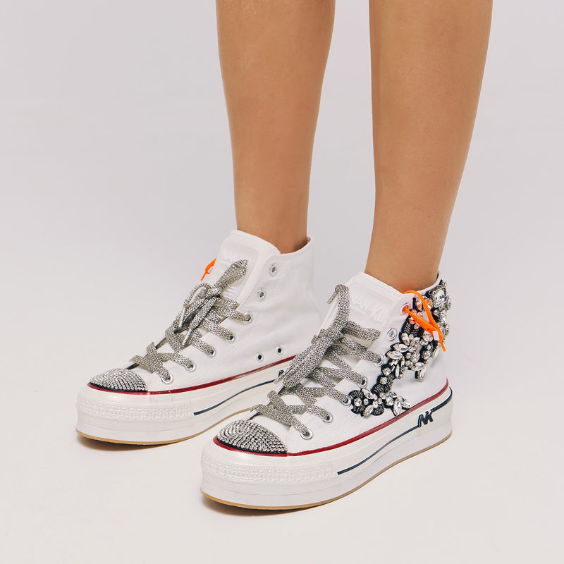 Nan-ku DSA-04 Sneakers Δίπατα με Κρύσταλλα - Άσπρο