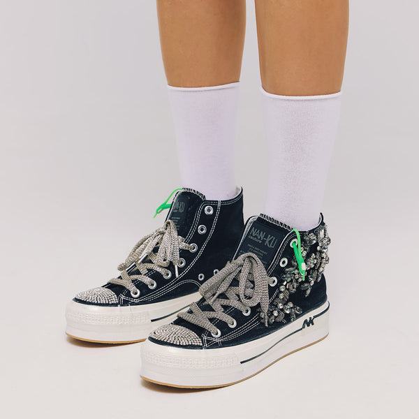 Nan-ku DSA-04 Sneakers Δίπατα με Κρύσταλλα - Μαύρο