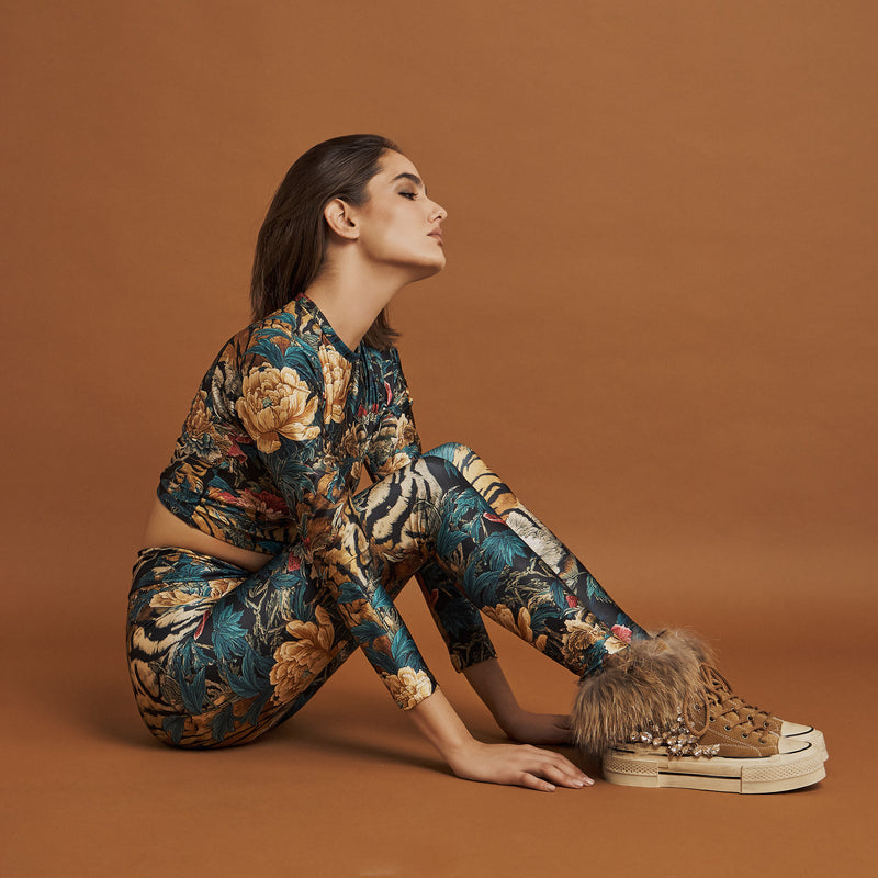 Nan-ku EFD-04C Sneakers Δίπατα με Κρύσταλλα - Κάμελ Σουέντ