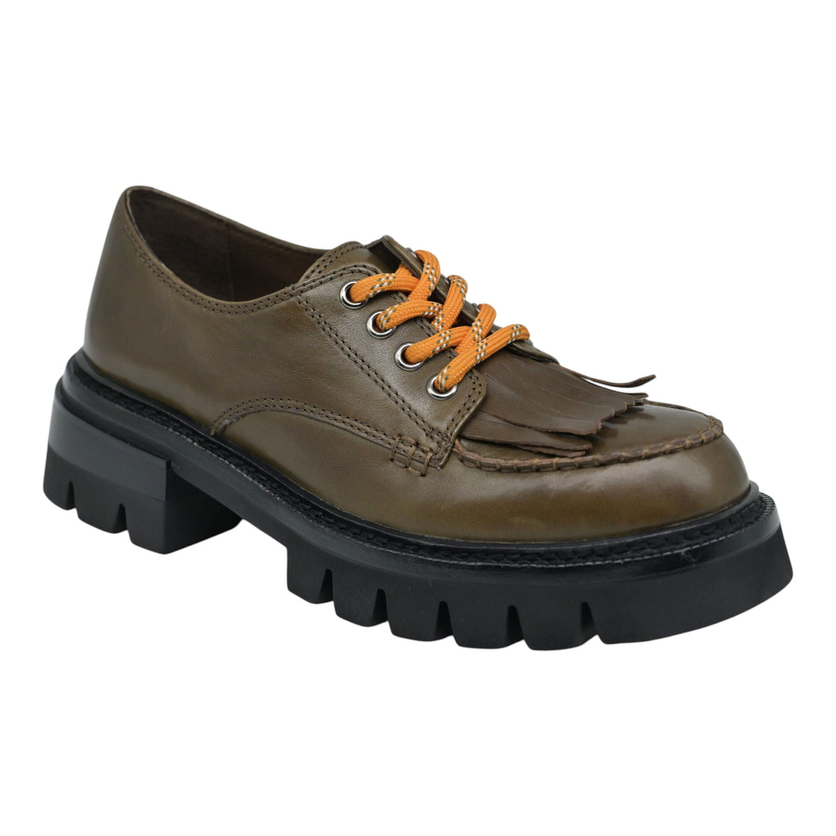 Paloma Barcelo Alene Loafers με Κρόσσια και Chunky Σόλα - Choco