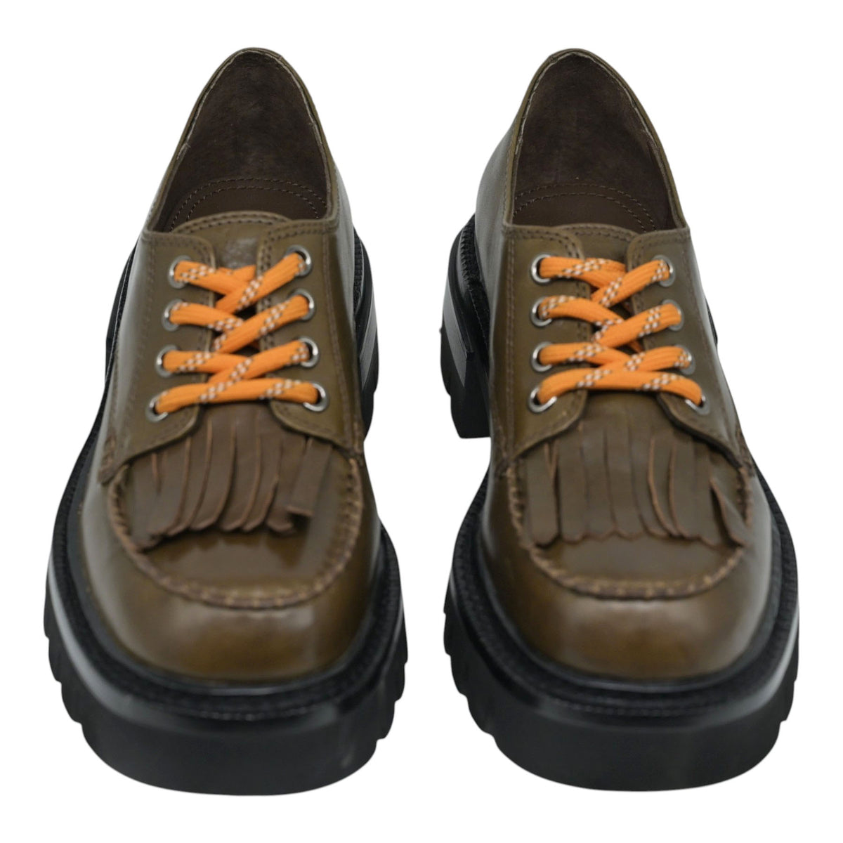 Paloma Barcelo Alene Loafers με Κρόσσια και Chunky Σόλα - Choco