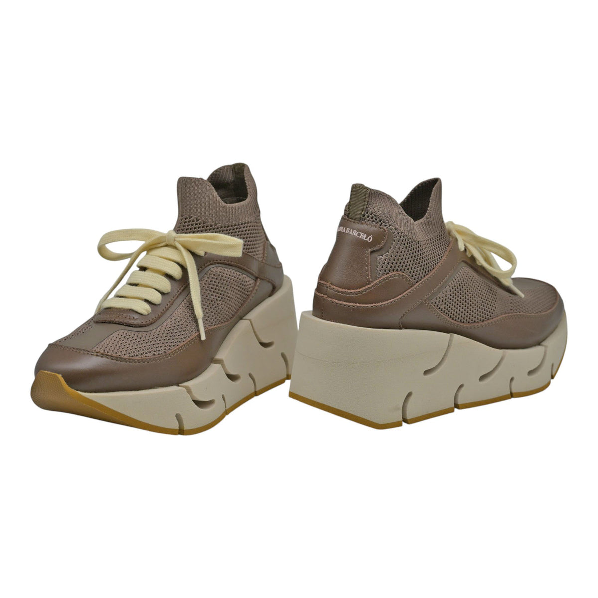 Paloma Barcelo Andrea Sneakers Τύπου Κάλτσα με Δίπατη Σόλα - Choco
