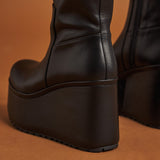 Paloma Barcelo Barta Μποτάκια Πλατφόρμες - Μαύρο Δέρμα