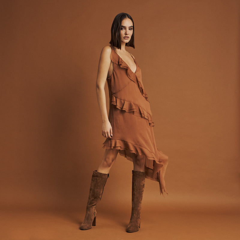 Philippe Lang 400400 C Μπότες με Τακούνι - Tabacco Καστόρ