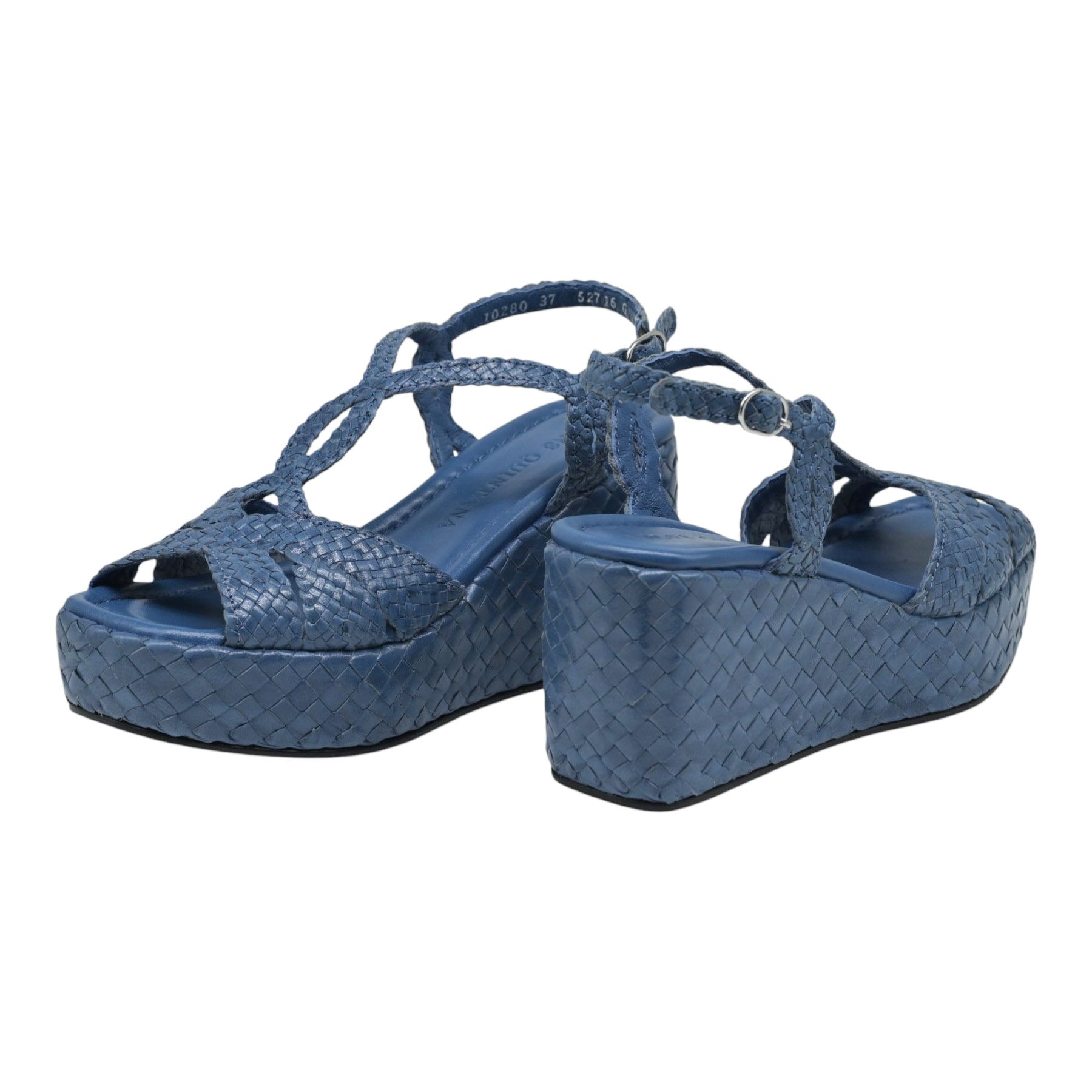Pons Quintana 10280 Πλατφόρμες Πλεκτές με Λεπτά Λουράκια - Jeans