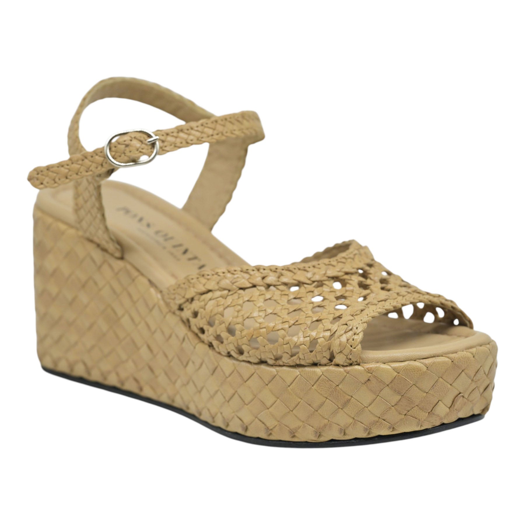 Pons Quintana 10283 Πέδιλα με Πλεκτή Πλατφόρμα - Taupe