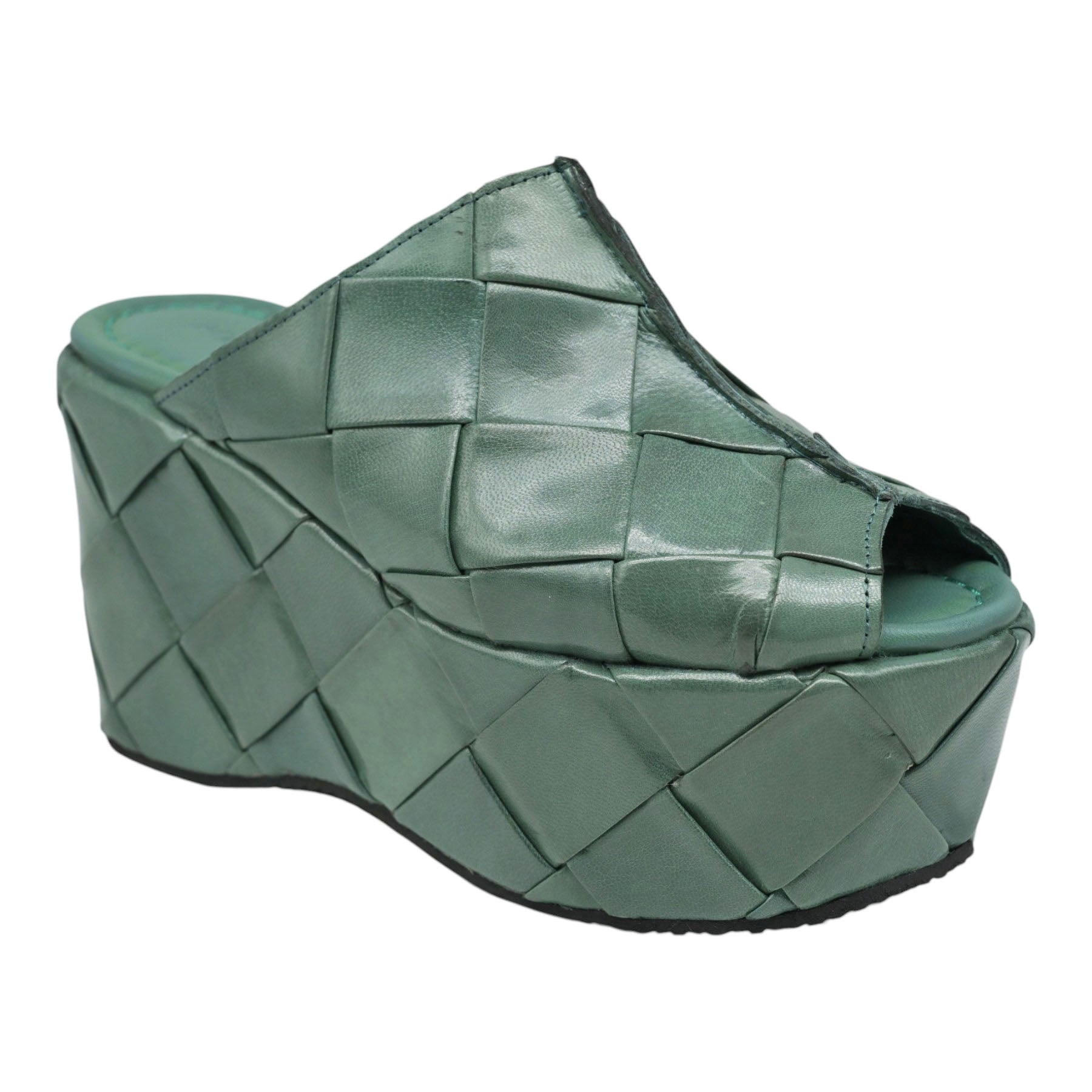 Pons Quintana 11909 Mules με Πλατφόρμα και Peep Toe - Petroleo