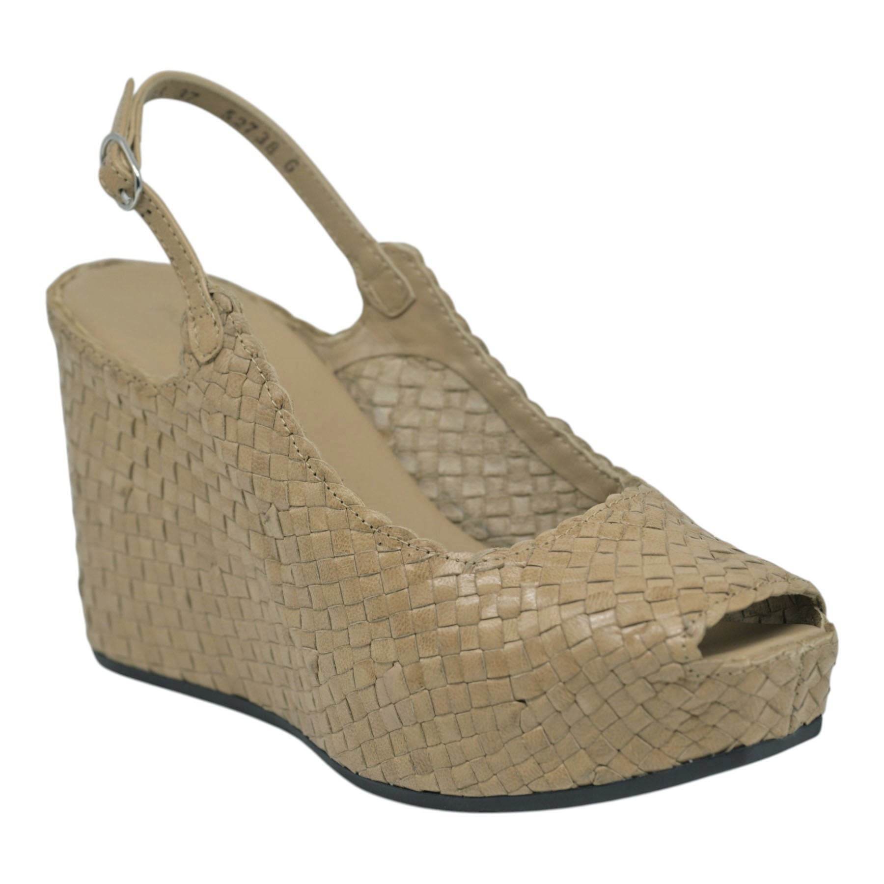 Pons Quintana Fancy Πλατφόρμες Slingback με Peep Toe - Taupe