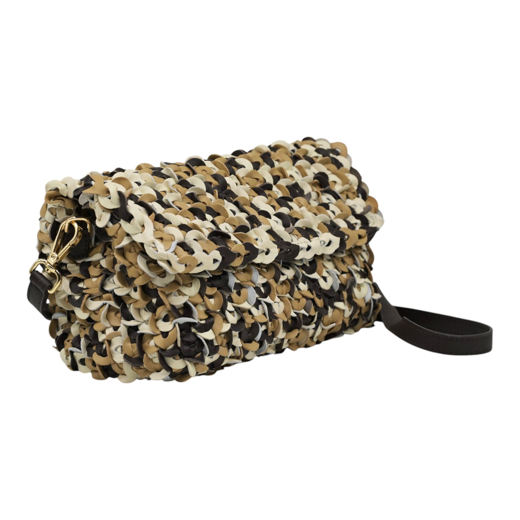 Vic Matie V254 Τσάντα Χιαστί Ανάγλυφη - Καφέ με Ταμπά