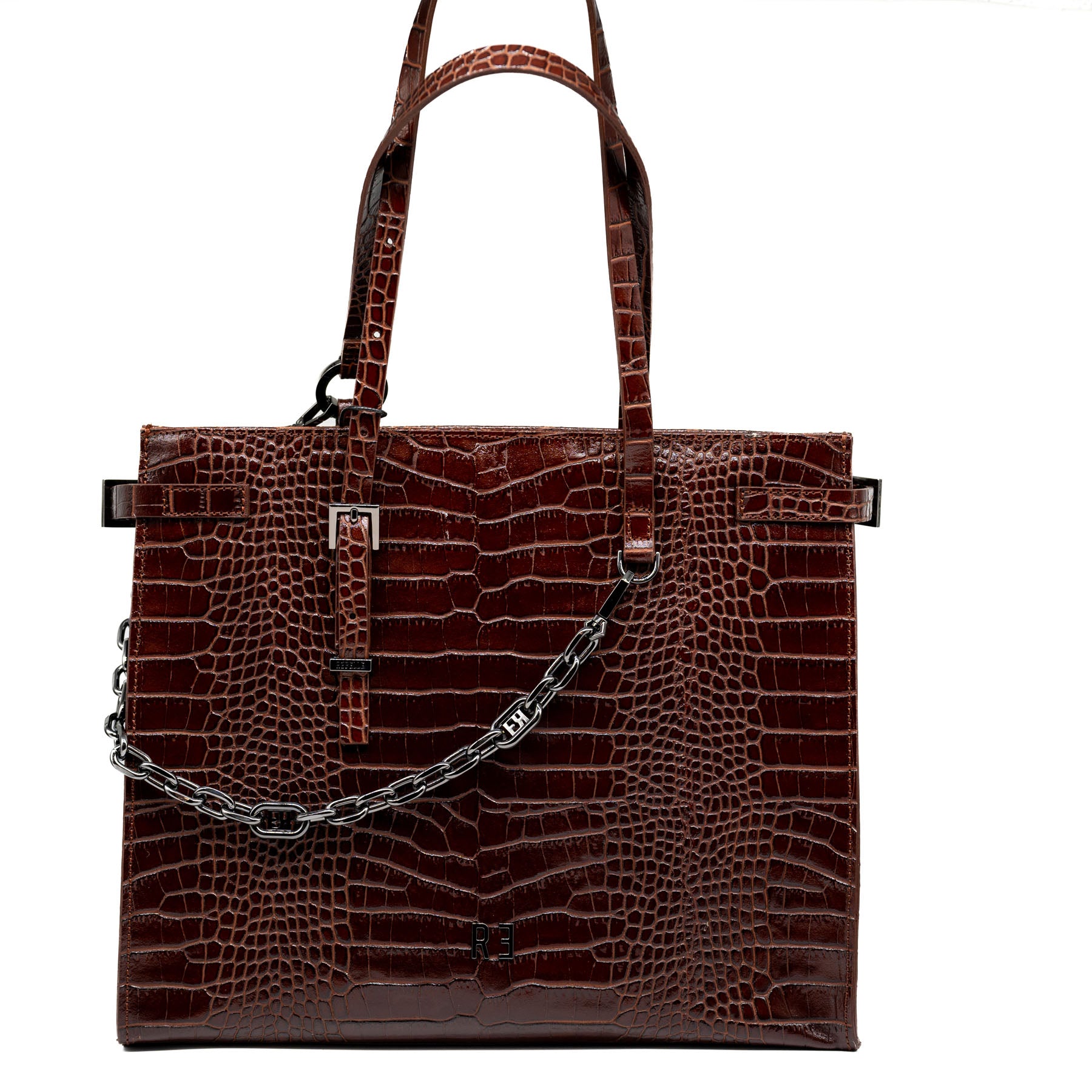 Rebelle Jaqueline Τσάντα Ώμου με Αλυσίδα - Καφέ