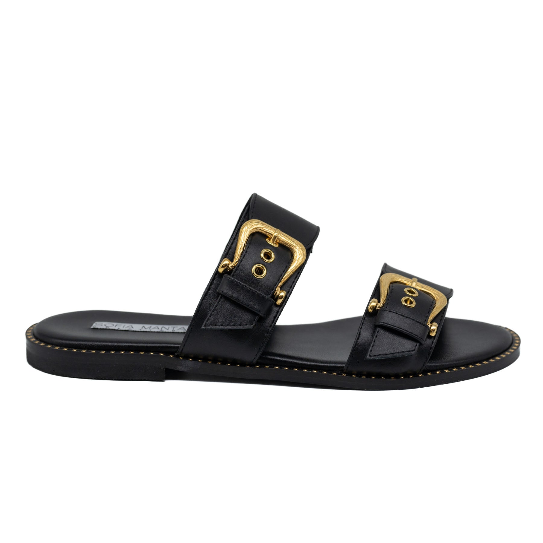 Sofia Manta Σανδάλια με Αγκράφες - Μαύρα