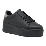 Frau 39Q0 Sneakers Δίπατα - Μαύρο με Ασημί