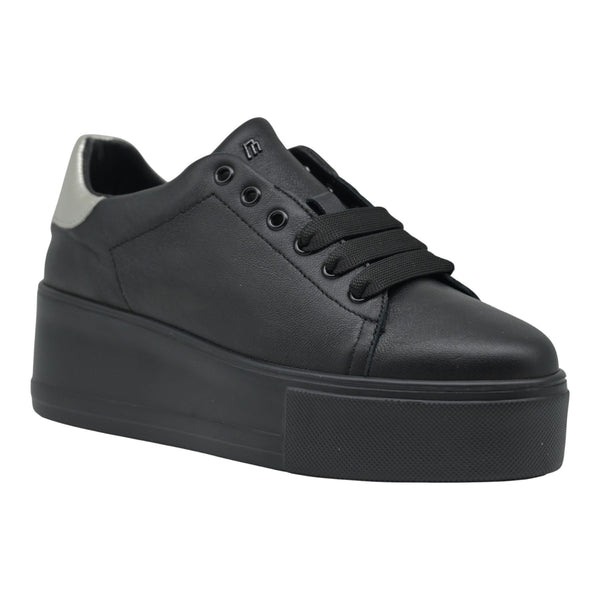 Frau 39Q0 Sneakers Δίπατα - Μαύρο με Ασημί