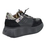 Wonders 3630 Sneakers Δίπατα με Ανάγλυφη Σόλα - Μαύρα