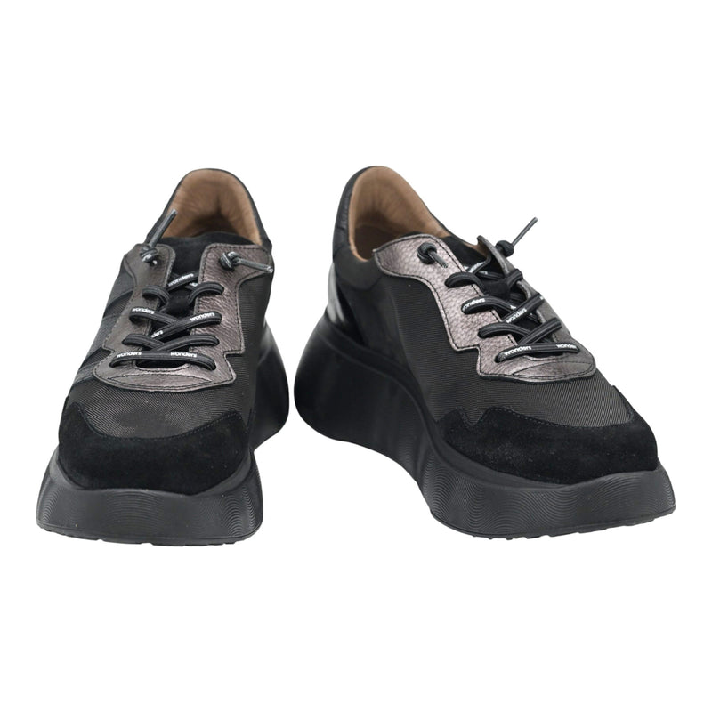 Wonders 3631 Sneakers Δίπατα με W - Μαύρα