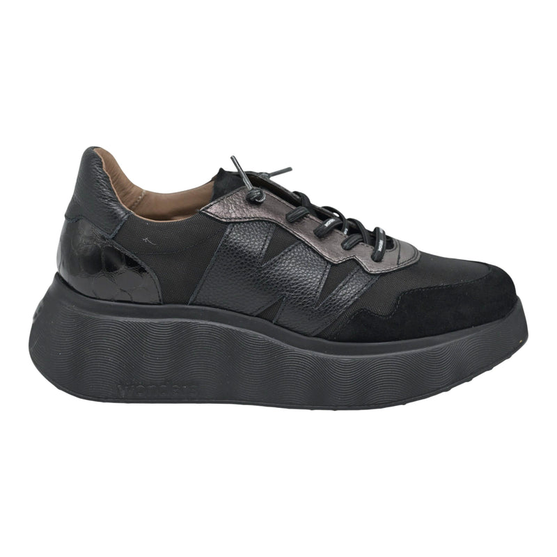 Wonders 3631 Sneakers Δίπατα με W - Μαύρα