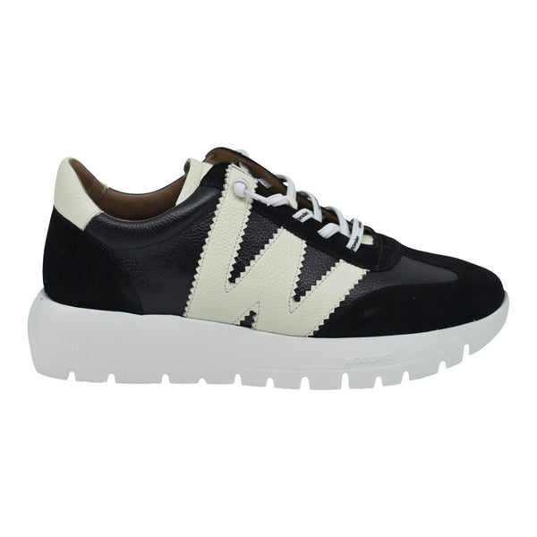Wonders 2476 Sneakers με W - Μαύρο με Άσπρο