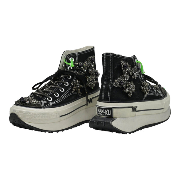 Nan-ku DFA-03 Sneakers Δίπατα με Κρύσταλλα - Μαύρα