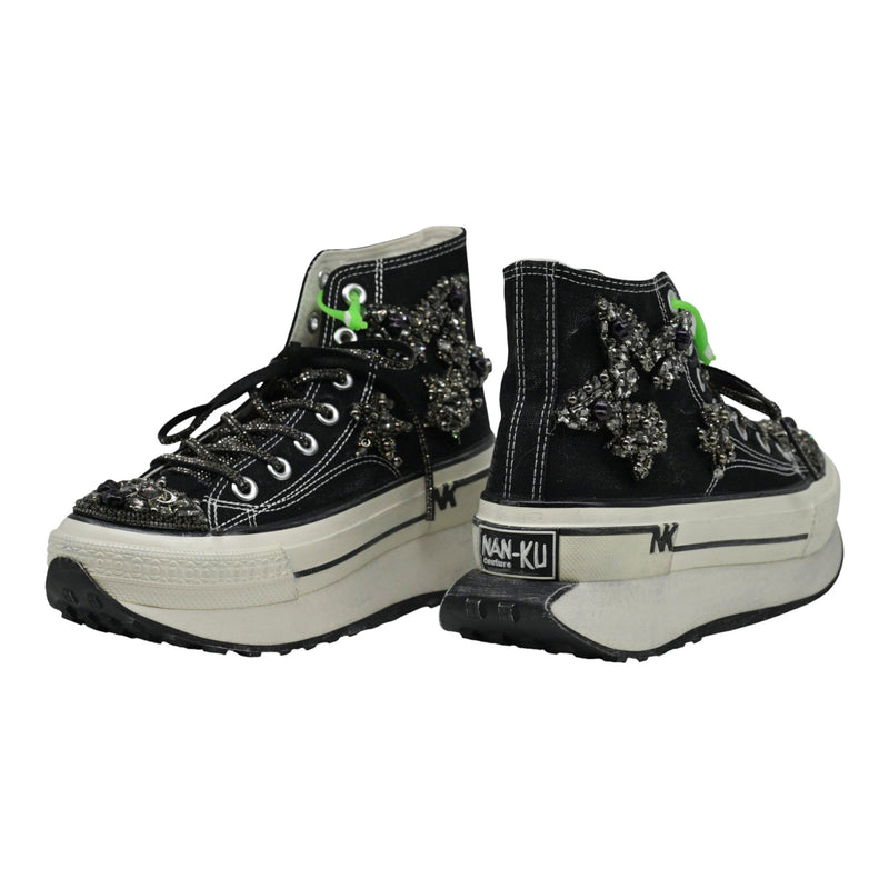 Nan-ku DFA-03 Sneakers Δίπατα με Κρύσταλλα - Μαύρα