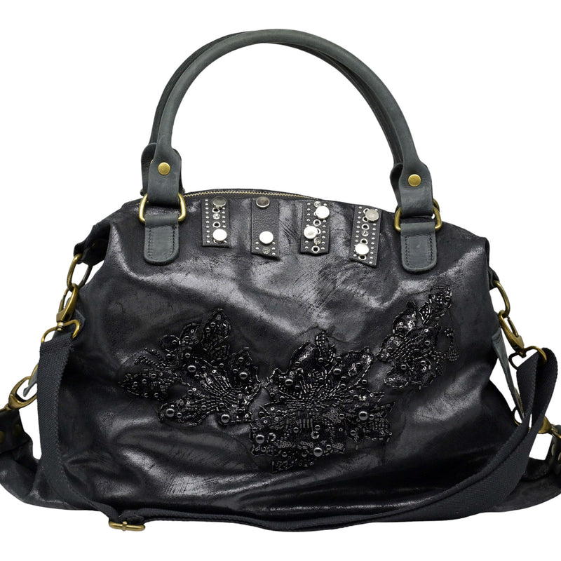 Stefano Ghilardi 443D Τσάντα Ώμου με Τρουκς - Μαύρη