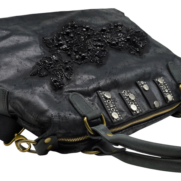 Stefano Ghilardi 443D Τσάντα Ώμου με Τρουκς - Μαύρη