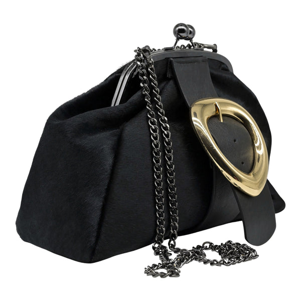 Stefano Ghilardi ALBA Τσάντα Clutch με Αγκράφα - Μαύρη