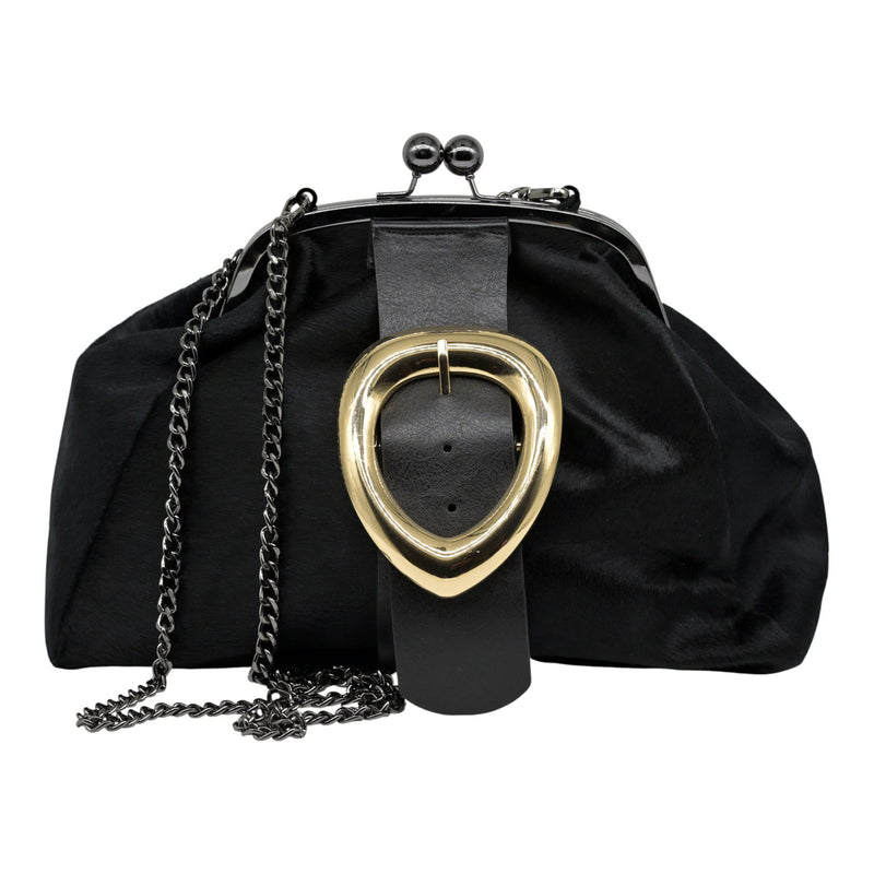 Stefano Ghilardi ALBA Τσάντα Clutch με Αγκράφα - Μαύρη