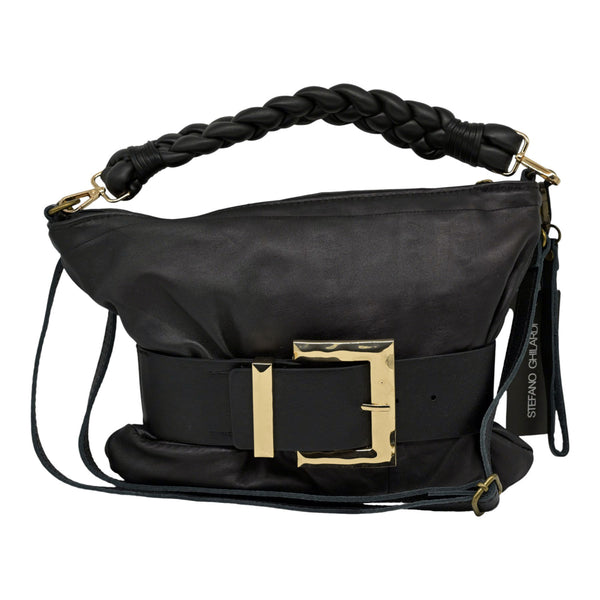 Stefano Ghilardi ERKAN Τσάντα Ώμου με Αγκράφα - Μαύρη