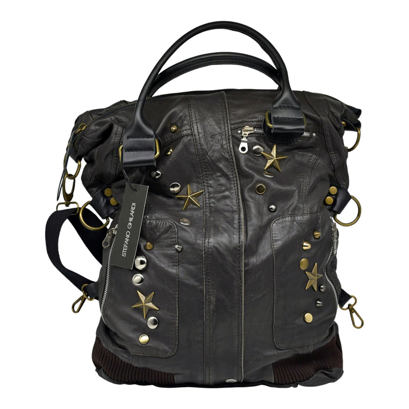 Stefano Ghilardi HP1 Τσάντα Hobo με Τρουκς - Καφέ Σκούρο