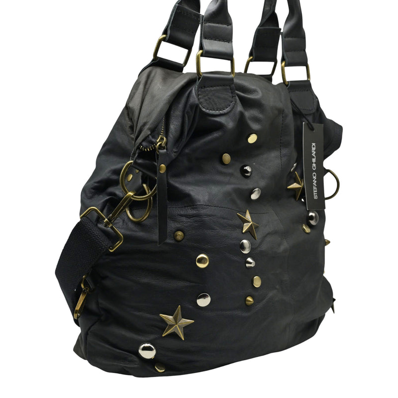 Stefano Ghilardi HP1 Τσάντα Hobo με Τρουκς - Μαύρη
