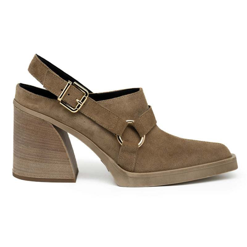 Galleria di Scarpe ΤΕO101 Slingback Mules - Taupe Καστόρ