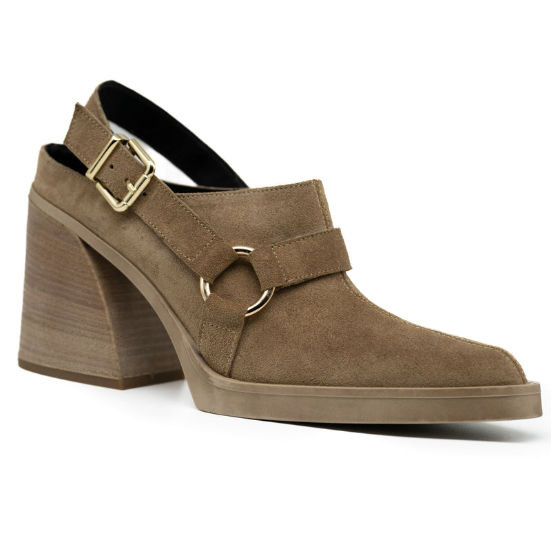 Galleria di Scarpe ΤΕO101 Slingback Mules - Taupe Καστόρ