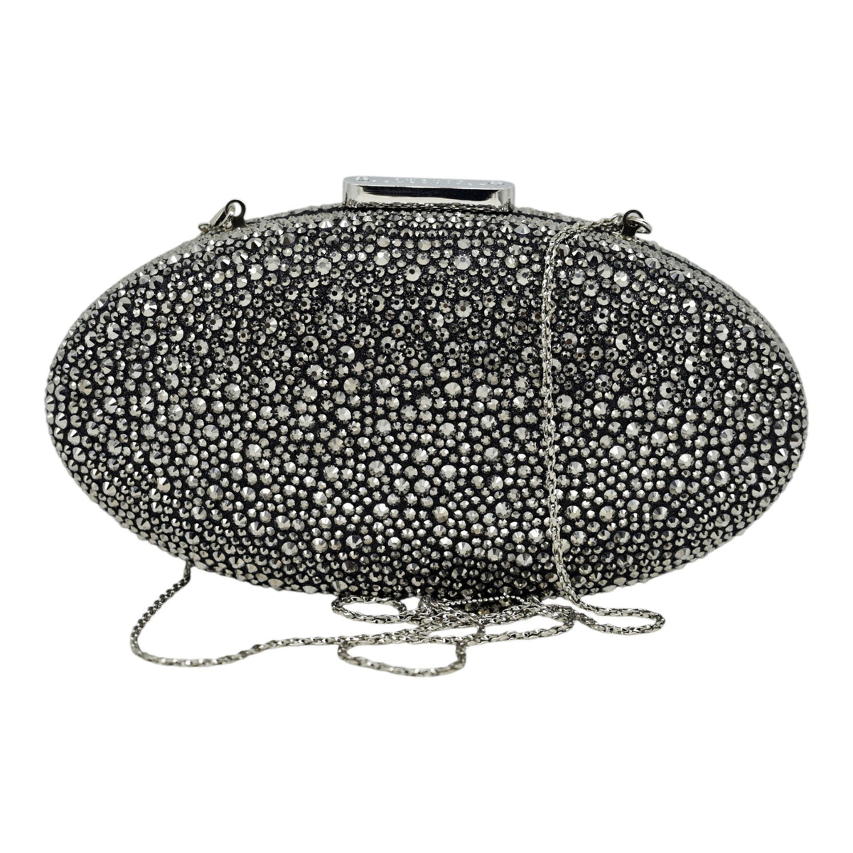 Twenty Fourhaitch Indare Τσάντα Clutch με Στρας - Ασημί