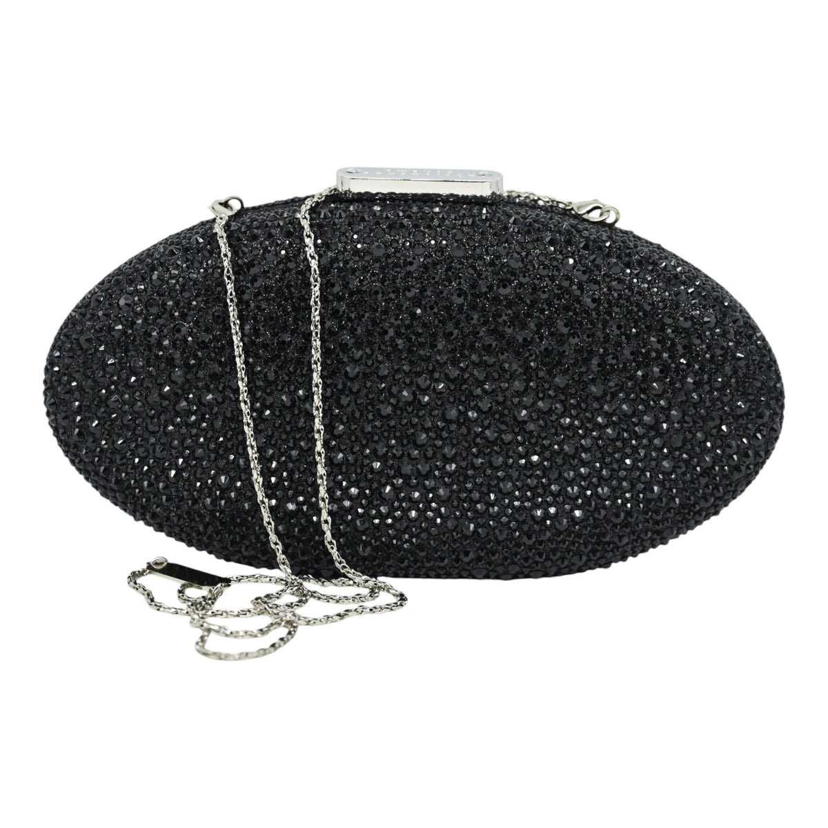 Twenty Fourhaitch Indare Τσάντα Clutch με Στρας - Μαύρη