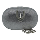 Twenty Fourhaitch Kyoto Τσάντα Clutch με Κρύσταλλα - Ασημί