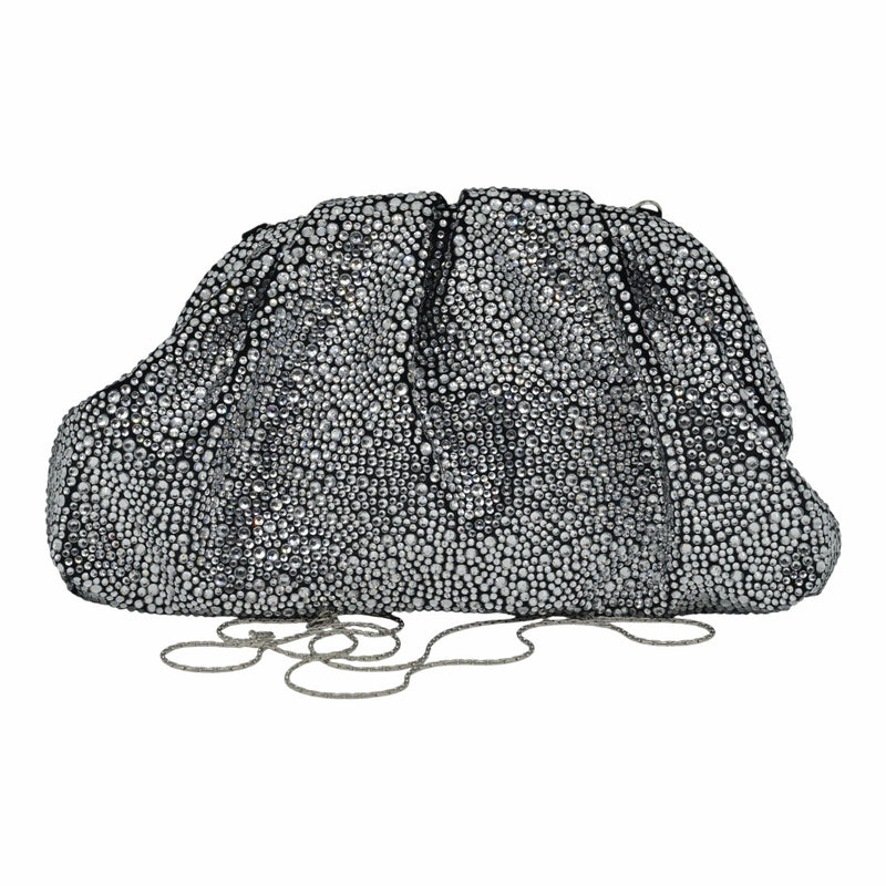 Twenty Fourhaitch Mirach Τσάντα Clutch με Διακοσμητικές Πέτρες - Ασημί