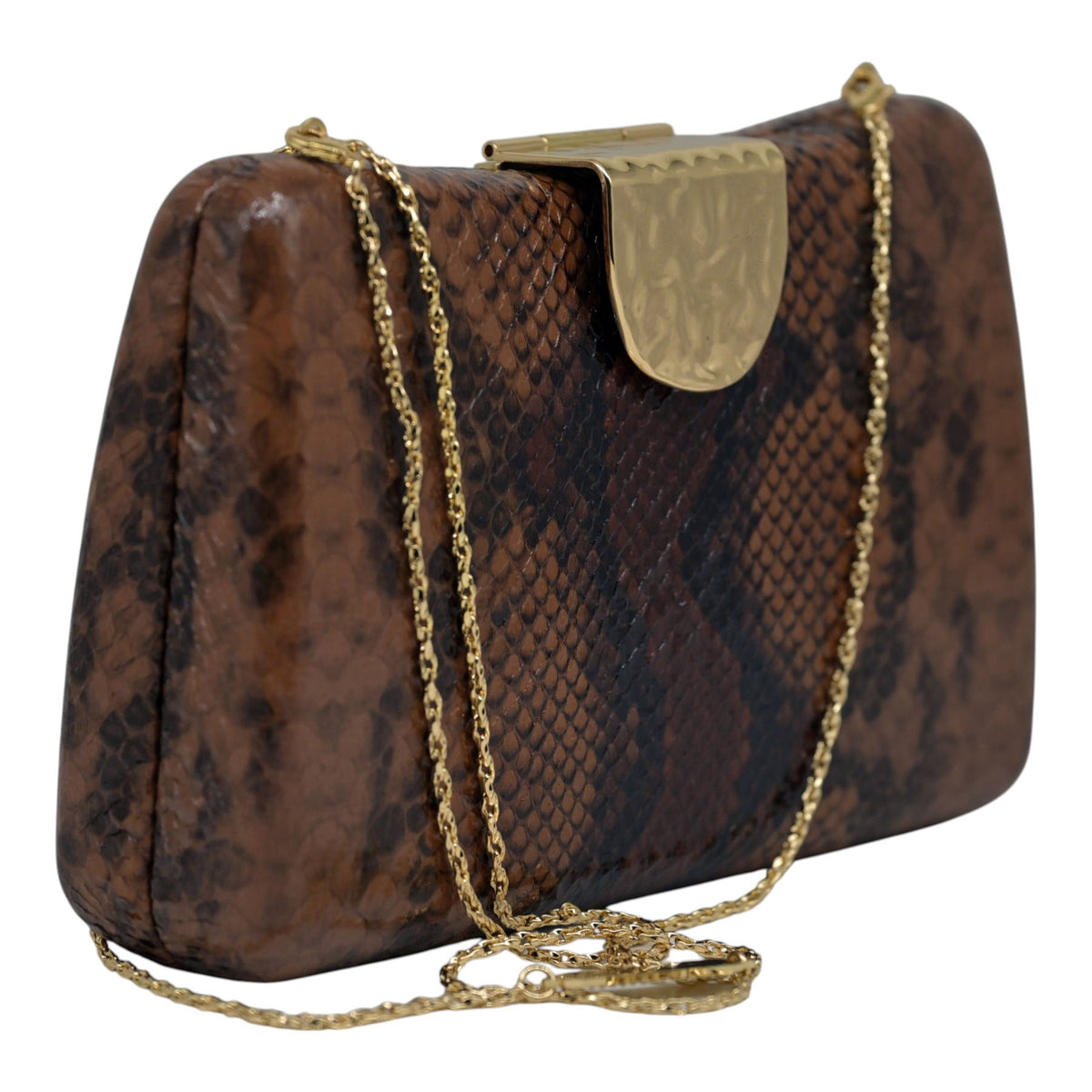 Twenty Fourhaitch Oleria Τσάντα Clutch Ανάγλυφη - Καφέ