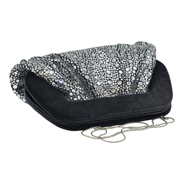 Twenty Fourhaitch UNICORNIS Τσάντα Pouch με Διακοσμητικές Πέτρες - Μαύρο