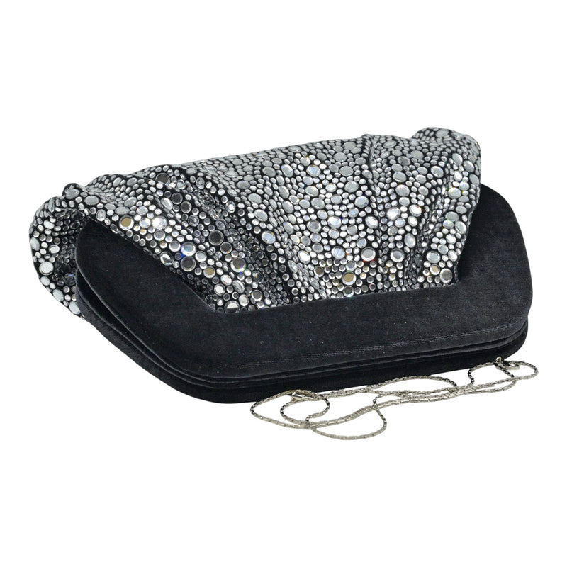 Twenty Fourhaitch UNICORNIS Τσάντα Pouch με Διακοσμητικές Πέτρες - Μαύρο