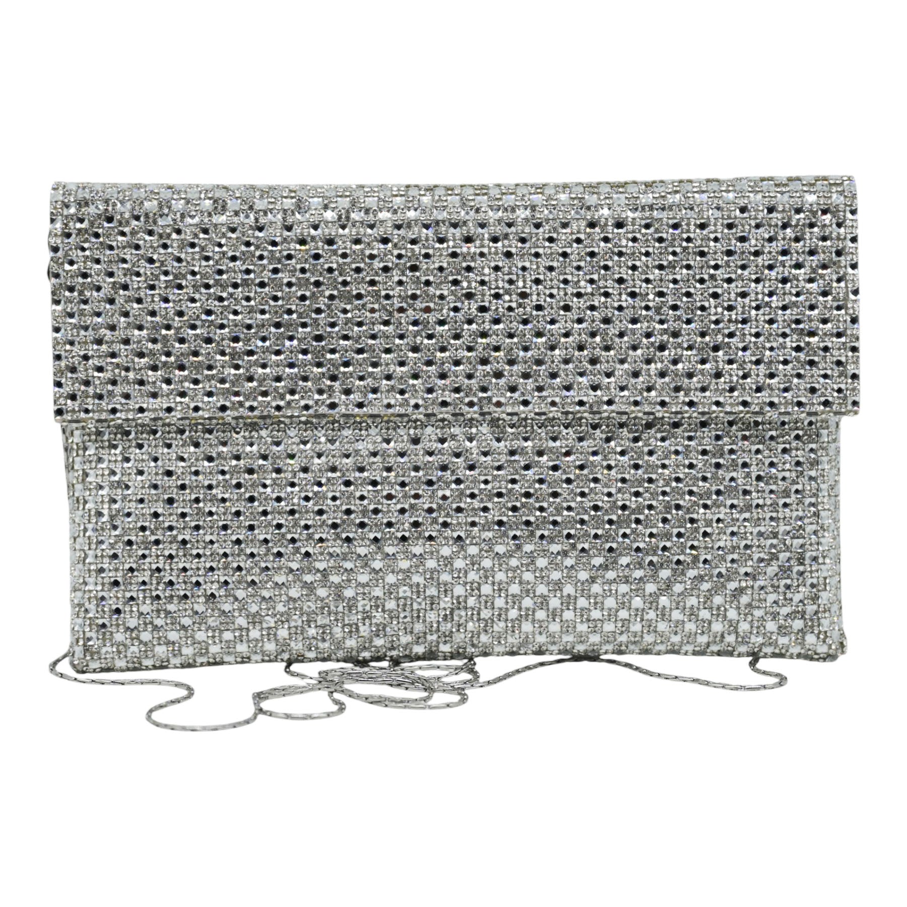 Twenty Fourhaitch Morna Τσάντα Φάκελος με Στρας - Ασημί