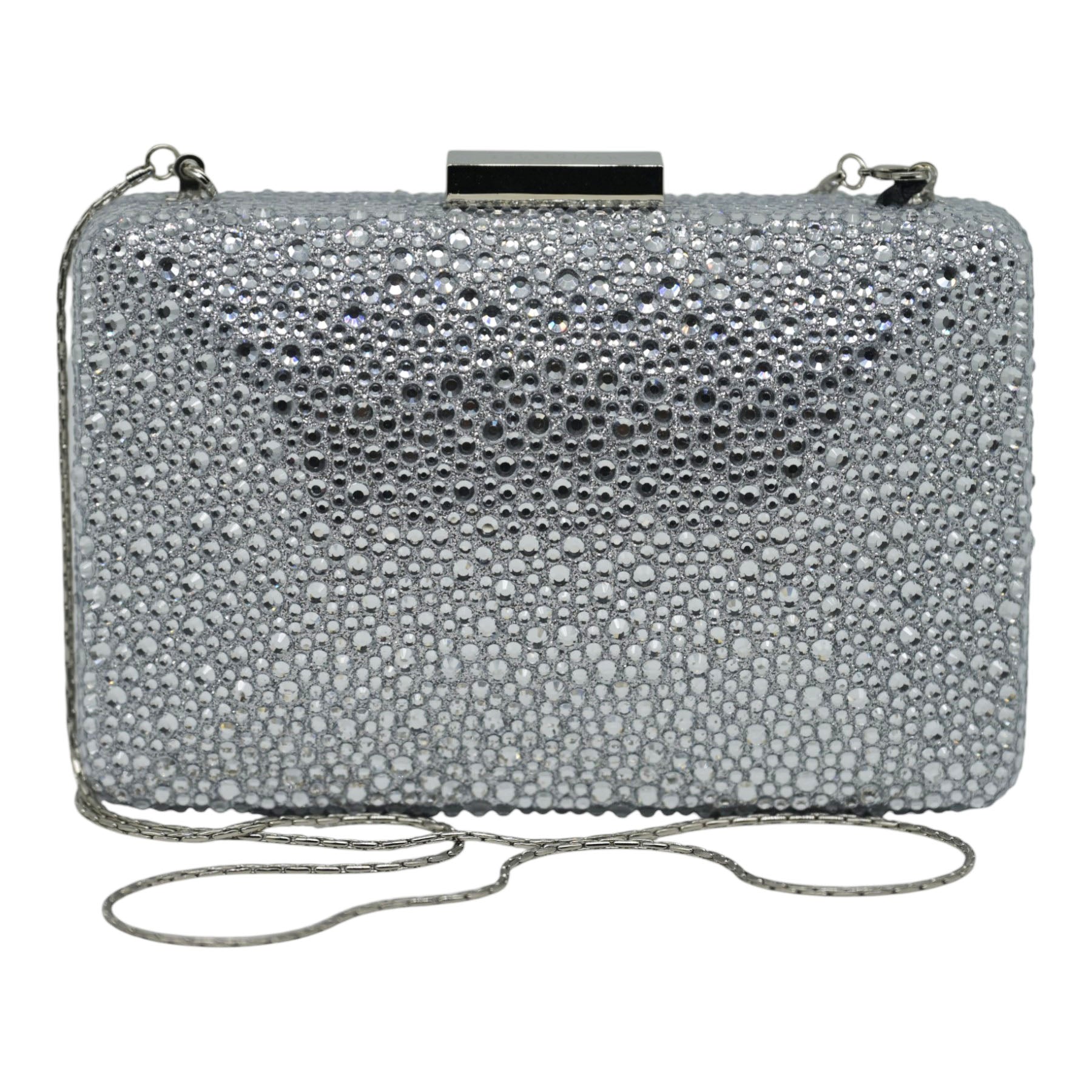 Twenty Fourhaitch Niger Τσάντα Clutch με Πέτρες - Ασημί