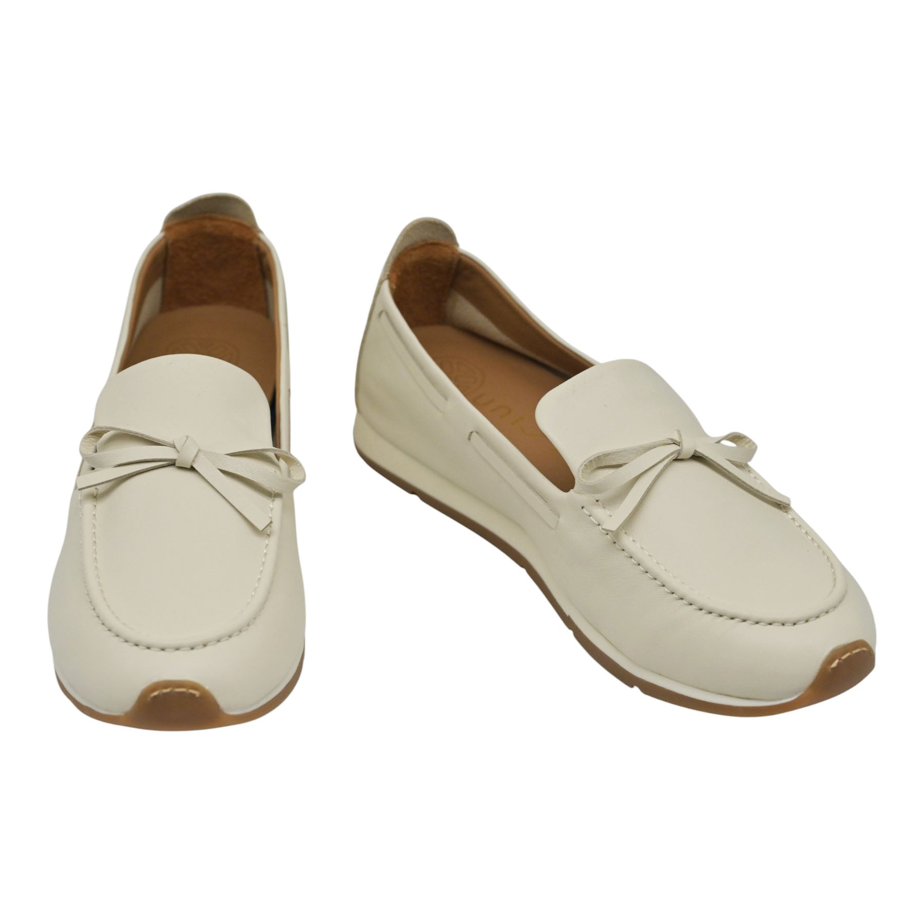 Unisa Dimas Boat Shoes με Φιόγκο - Ivory