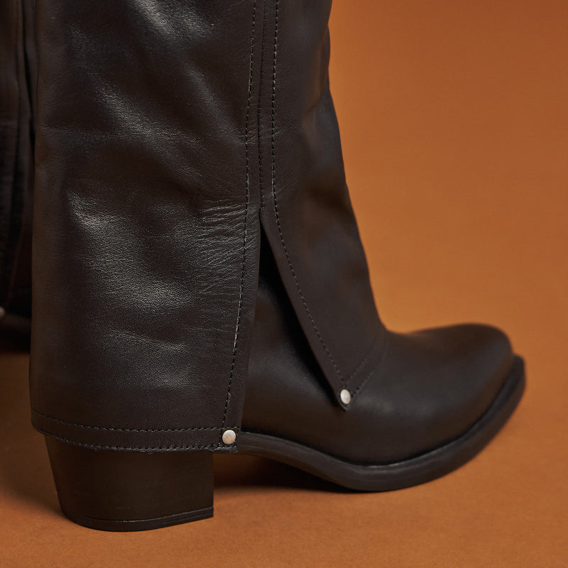 Unisa Guria Μπότες Flap Cowboy - Μαύρο Δέρμα