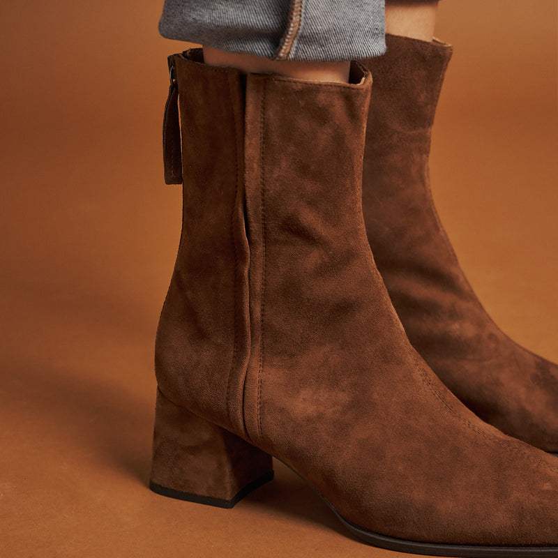 Unisa Lucas Κλασικά Μποτάκια με Τακούνι - Ταμπά Καστόρ