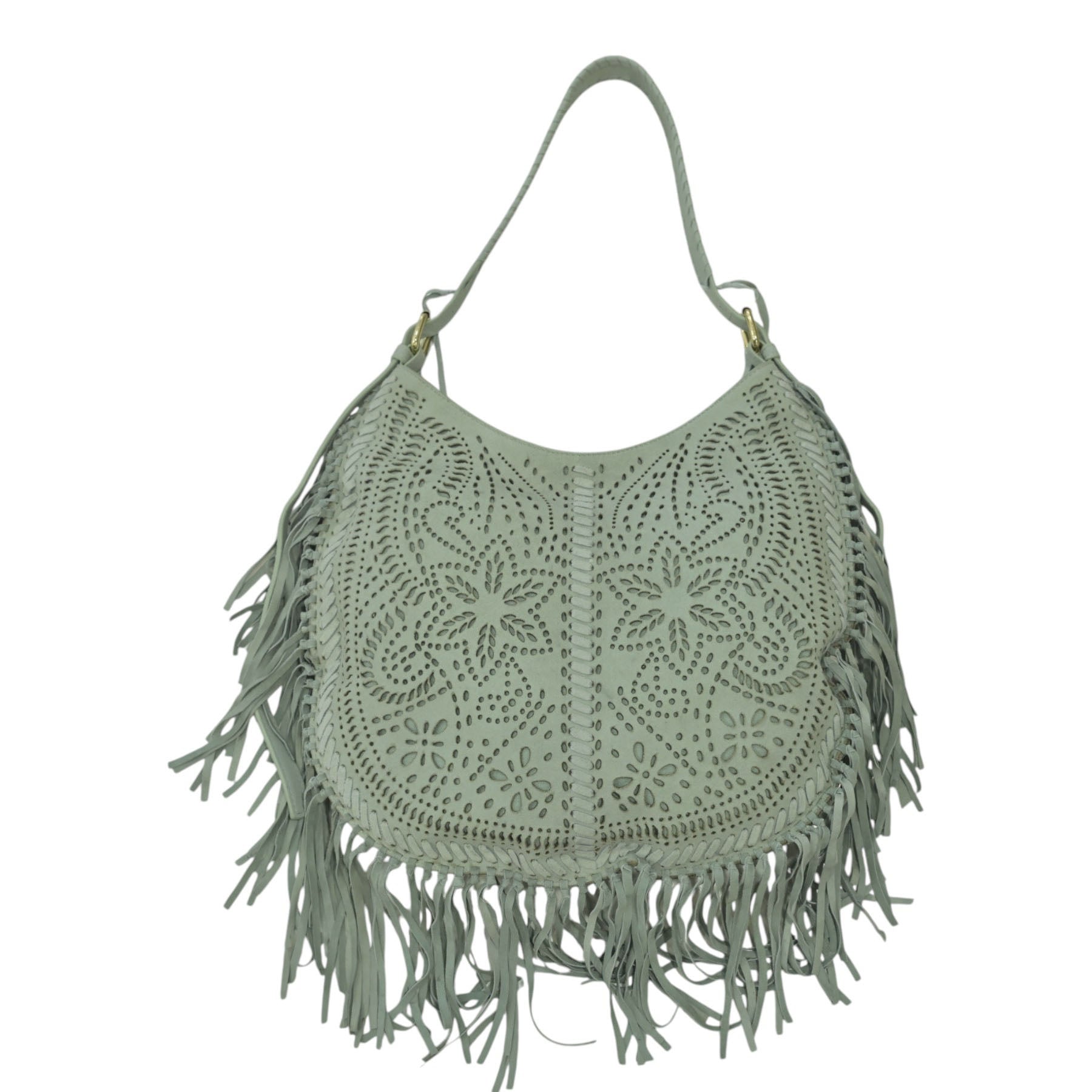 ViaMailBag Nadine Τσάντα Ώμου με Κρόσσια - Aqua Σουέντ