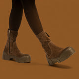 Vic Matie 4010 Μποτάκια με Chunky Σόλα - Καφέ Καστόρ