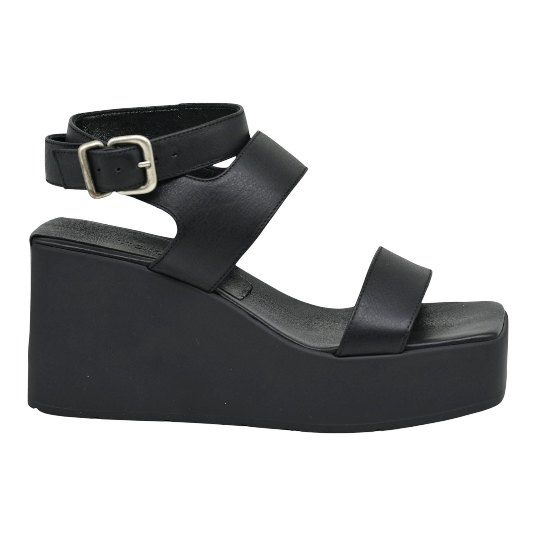 Πέδιλα Slingback με Καρέ Μύτη - Μαύρα