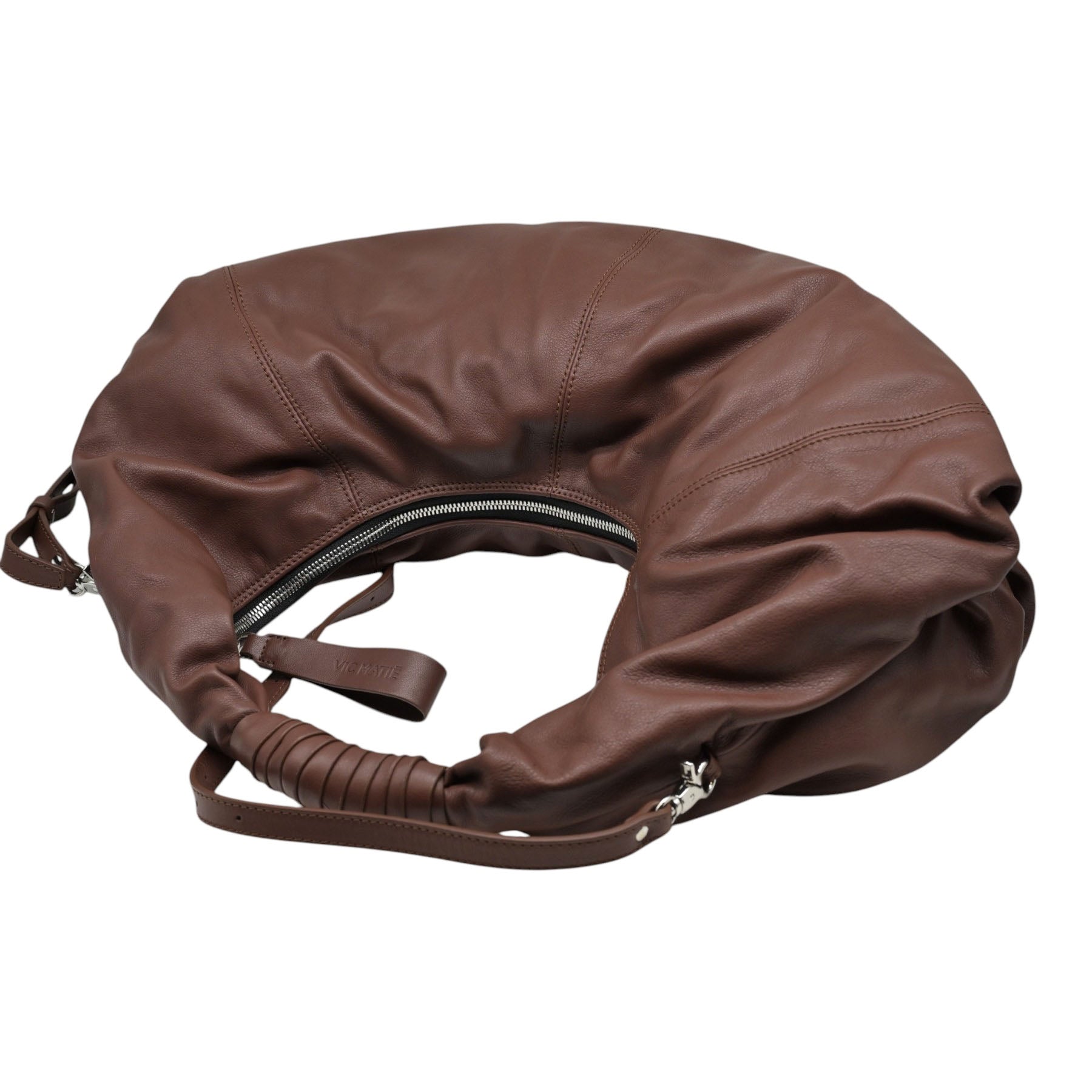Vic Matie T414 Τσάντα Hobo με Φερμουάρ - Ebano