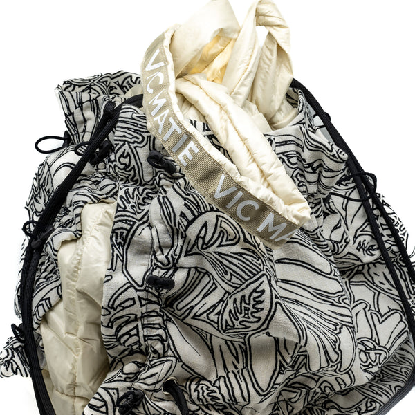 Vic Matie 706 Τσάντα Backpack Scrunchie - Εκρού/Μαύρο